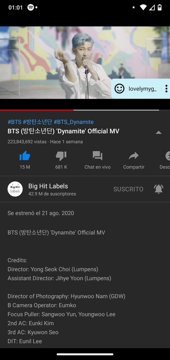 loveIymyg_'s tweet photo. empezamos las 24 del stream masivo en el re-comeback de Dynamite con 223.8M de reproducciones!♡ VAMOS POR ESOS 300M ARMYS!
#BTS_Dynamite #DynamiteSummerRemixes @BTS_twt https://t.co/2VqQ8l6yzn