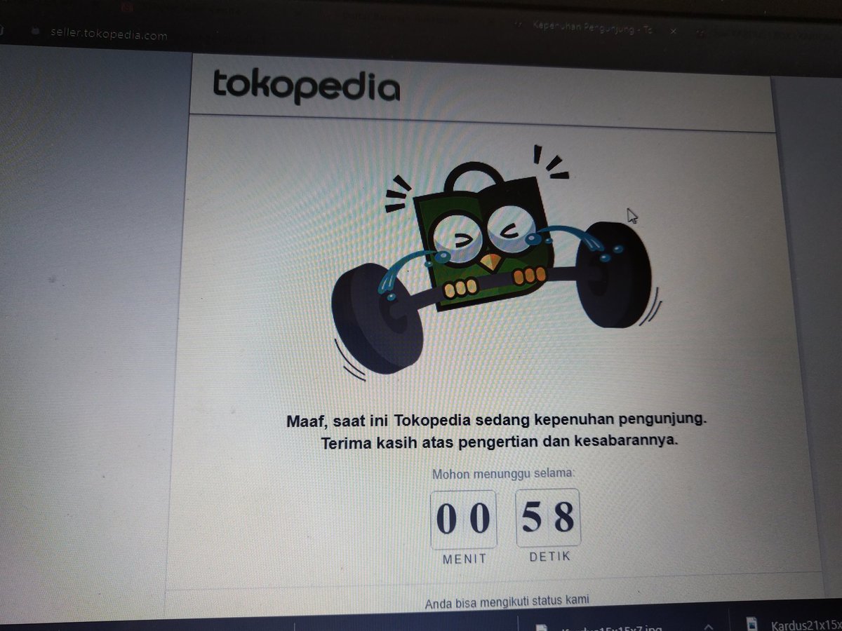New_era456's tweet photo. Parah banget ini web tokopedia seller, sdh berjam jam gak bs saya akses dan bilang kepenuhan pengunjung melulu @tokopedia @TokopediaCare https://t.co/f8Maze60iM