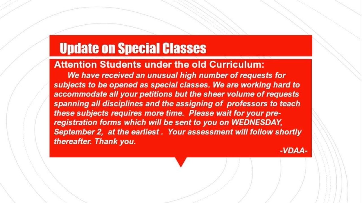 sbcasec_'s tweet photo. Please take note of the following announcement coming from the Vice Dean for Academic Affairs. Thank you https://t.co/muYOsjWlJv