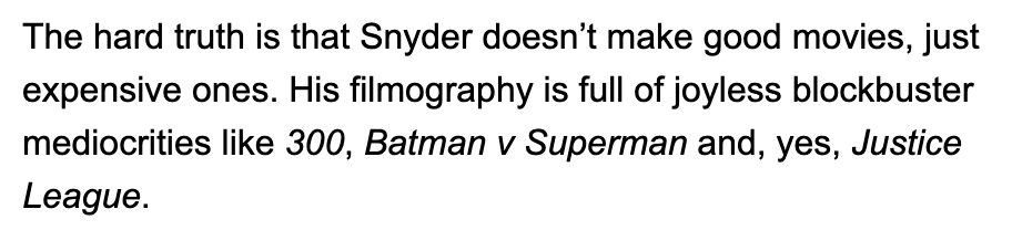 12/25In what world does this count as journalism? This is pure, undiluted, biased opinion, not based on factual reporting in the slightest.TBW, you're an embarrassment to your "profession". Your anti-Snyder bias is on FULL display.Grow up and start reporting like an adult.