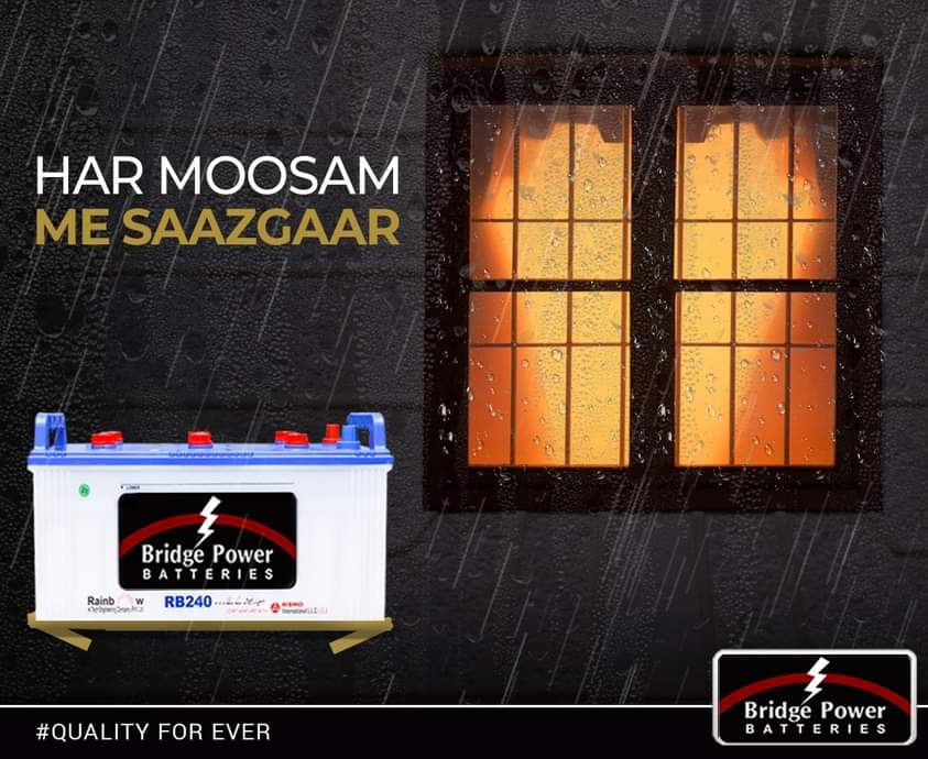Bridgepower_pk's tweet photo. Har Moosam Mein Saazgaar.

#BridgePowerBatteries #TrustedWeapon #QualityForever #HameshaKaSath #TogetherForever #UnstoppablePerformance  #BestMotorcycleBattery #BridgeThePowerGap #PerfectPartner #WorldClassServices #addlife #boost #power #backup #appliances #energy #solar #ups https://t.co/gKUuuMWZra