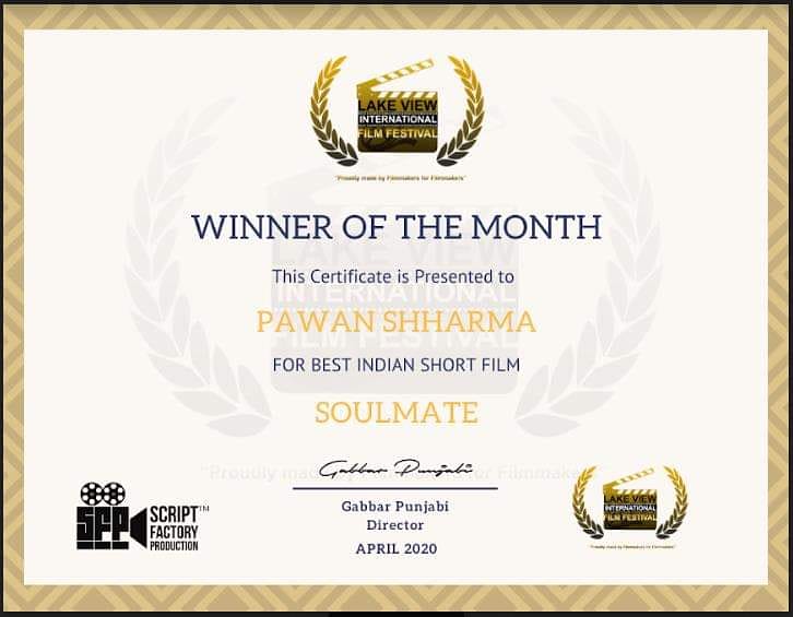 Proudly sharing one more achievement 🏆🙏 for our #shortfilm #Soulmate. 
Starring @eyehinakhan #HinaKhan @VivanBhathena #madhurimaroy @doppalashdas #MohitaSrivastava #RajeshSrivastava #ParadisoProductiions 
Written & Directed By #PawanShharma
