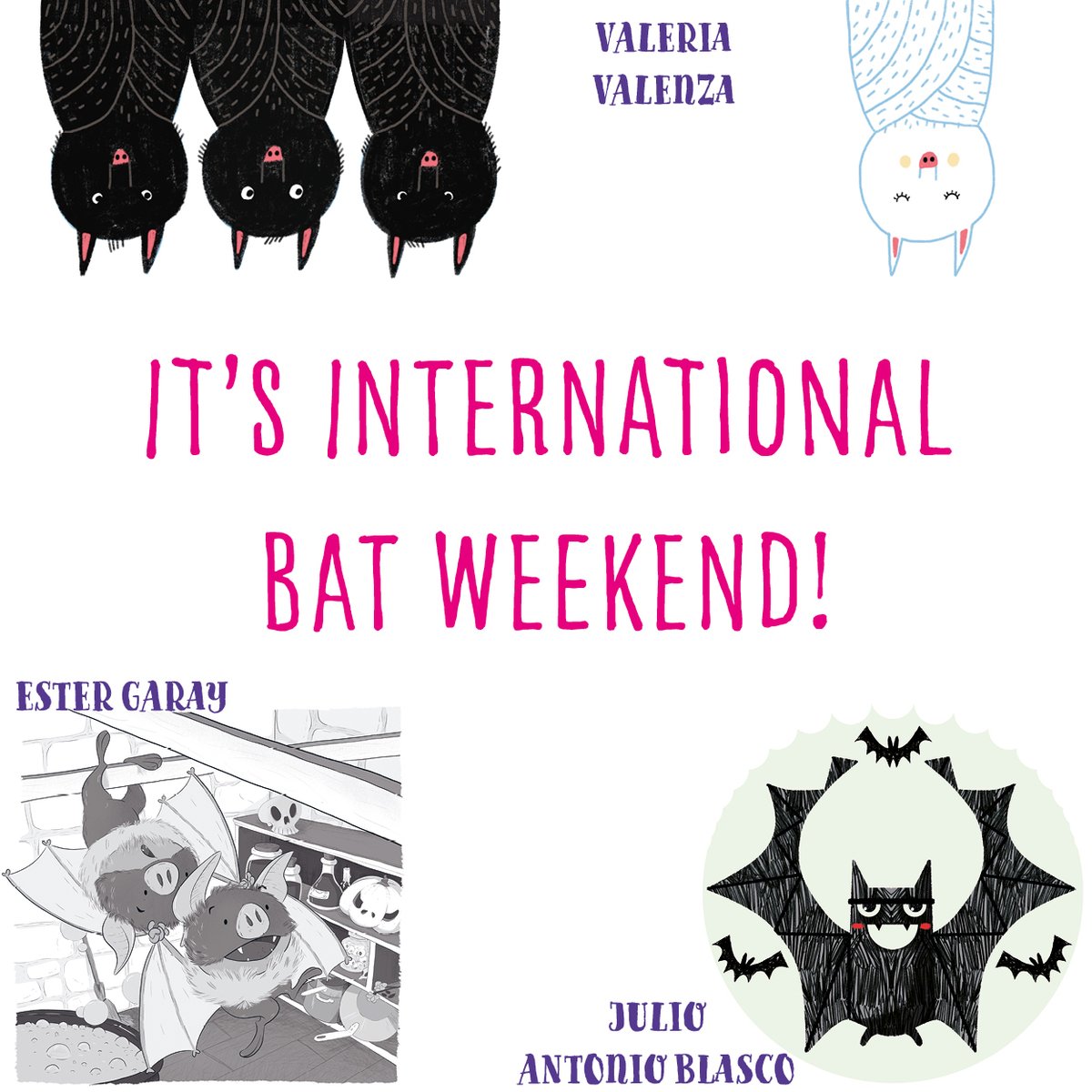 Plum_Agency's tweet photo. #DidYouKnow that #InternationalBatNight is always held on the last weekend of August? Our brilliant Plums have #illustrated some fab #bats, & as it's almost #InternationalBatWeekend it's the perfect time to share their #AwesomeArtwork! Head to the website to see more 💜🦇 https://t.co/7H91B4FEJb