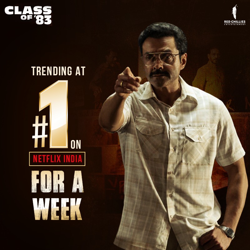 sabharwalatul's tweet image. पहला सफल सप्ताह 
आपके नज़दीकी device पर
#ClassOf83 on @NetflixIndia 

@RedChilliesEnt @gaurikhan 
@iamsrk @thedeol 
@_GauravVerma @shrishtiarya