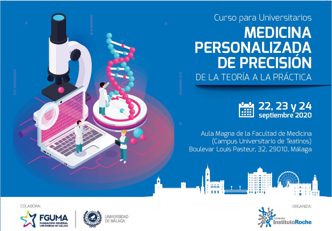 InstitutoRoche's tweet photo. 📢Curso para universitario "Medicina Personalizada de Precisión: de la teoría a la práctica"

📍¿Dónde? Universidad de Málaga

🗓️¿Cuándo? Del 22  al 24 de septiembre

¡No te lo puedes perder! #MPPenlauni @InfoUMA @fguma 

Inscripciones gratuitas: https://t.co/ZDIuwfdYiP https://t.co/ykaEuPqxGj