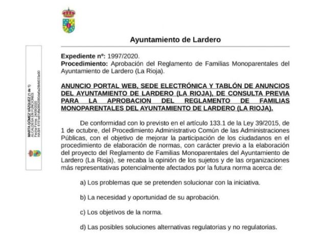 CsLardero's tweet photo. 👉El primer paso ha sido la apertura del expediente administrativo y, posteriormente, el Reglamento se podría presentar para su aprobación en el Pleno de septiembre.

🗣️ @MartaGomezVCs “Las instituciones debemos adaptar las leyes a todas las realidades sociales". 

⤵️ https://t.co/EoIaYEkS5T