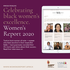 SABPP1's tweet photo. #WomensReport2020
Role models serve as guides to young and old. In the Women’s Report 2020, 12 inspirational women provide us with a glimpse of what is possible and help us to discover our journeys in reflection of their own.
https://t.co/VorHMrEcgr
#WomensMonth #WEBSITEISLIVE https://t.co/mfGYK0gODq