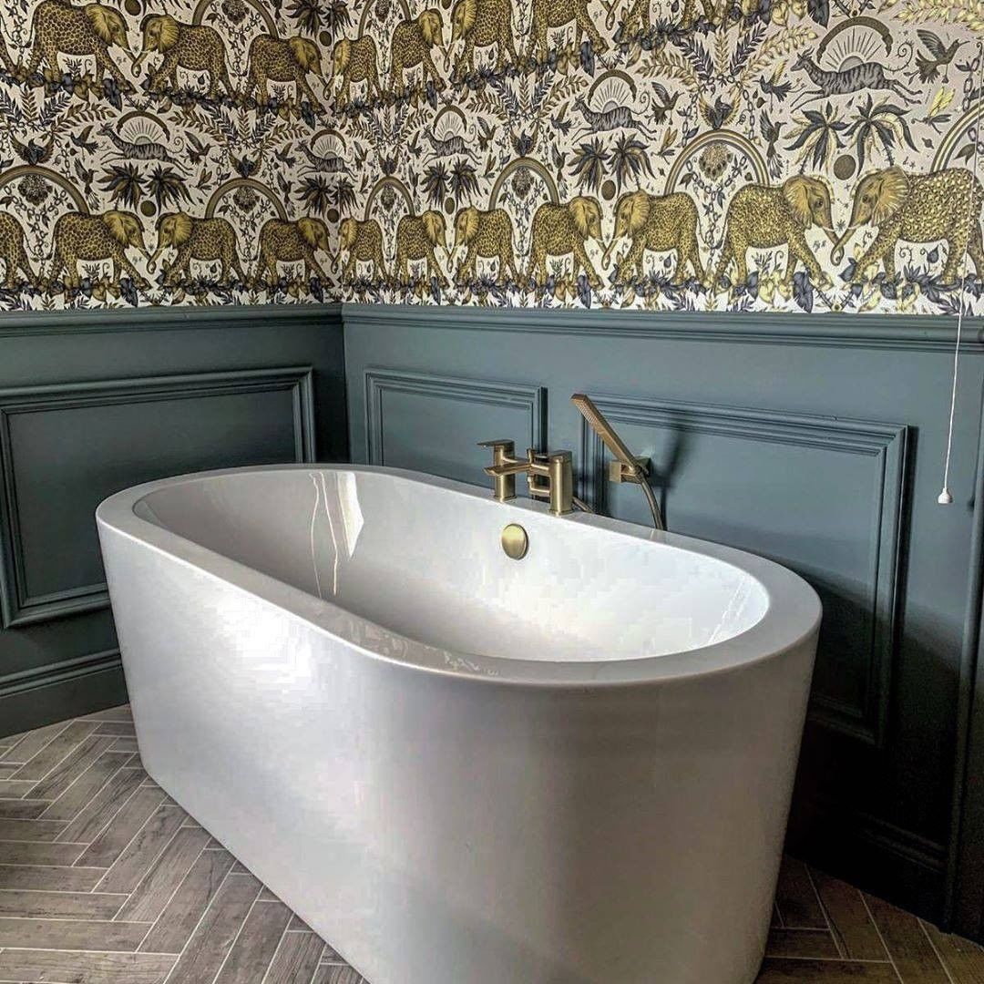 Transform your bathroom with the Emma J Shipley Wallpapers including the  Audubon Wallpaper in Teal  Bathroom inspiration decor Toilet room decor  Toilet design