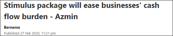 Azmin also tried to take credit for the economic stimulus package announced by acting PM  @chedetofficial on the 27th of Feb 2020. This was the work done by  @guanenglim & his officers while Azmin was planning Langkah Sheraton...