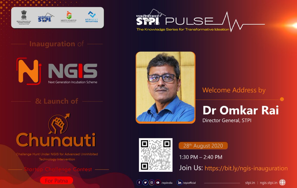 Watch live Dr. @Omkar_Raii, DG, #STPIINDIA delivering the welcome address at the inauguration of #STPINGIS & sharing his vision on how India can be transformed into a software #ProductNation by encouraging innovation & tech entrepreneurship. 
Register now: bit.ly/ngis-inaugurat…