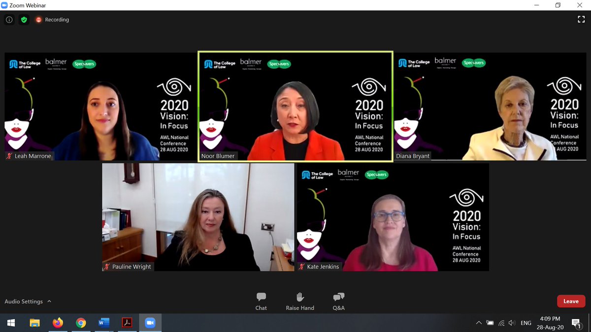 Great to be attending the <a href="/AusWomenLawyers/">Australian Women Lawyers Ltd</a> virtual conference, with this important panel on addressing sexual harassment within the law - with <a href="/Leah_Marrone/">Leah Marrone</a>, Noor Blumer, <a href="/Kate_Jenkins_/">Kate Jenkins</a>, <a href="/LCAPresident/">LCA President</a> &amp; Diana Bryant AO QC