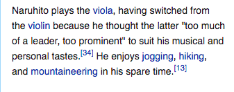 the current emperor of japan is an absolute visionary in the field of being boring. the man's main interest is 'water' and he gave up playing violin because it's too interesting