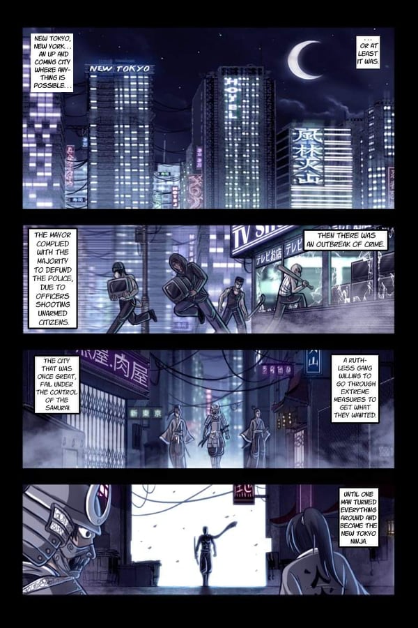 NewTokyoNinja's tweet photo. #NewTokyoNinja  Story Created and written by @Metroum Illustrated by Pedro Papa #FaZe5 #Manga #Mangaart #Mangaartist #anime #AnimeArt #animation #art #cartoons #storyboard #WritingCommunity #WritersCafe #FaZeup #fazeclan https://t.co/bjnETKS94M