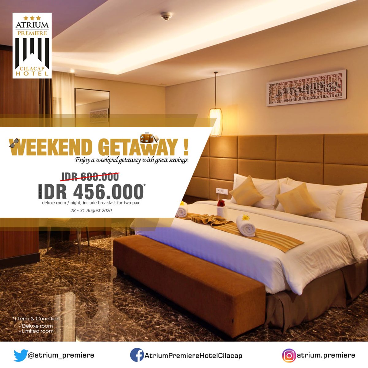 atrium_premiere's tweet photo. Weekend Get Away,.. 😍

======================================
Atrium Premiere Hotel
Jl. S Parman No. 12 Cilacap, Jawa Tengah - Indonesia
Phone : ☎️ 0282 520 777
https:///www.atriumcilacap.com https://t.co/POZZvpFBvJ
