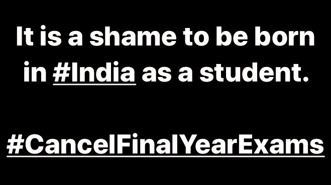 FinalStudents's tweet photo. And so even in the #COVID19 pandemic, the Supreme Court's decision to hold final year exams has lost students' faith in the judiciary. It is a shame to be born in #India as a student. Students have completely lost faith in @narendramodi &amp; #BJP.

#SpeakUpForStudentsSafety https://t.co/iNPyLHJlU8