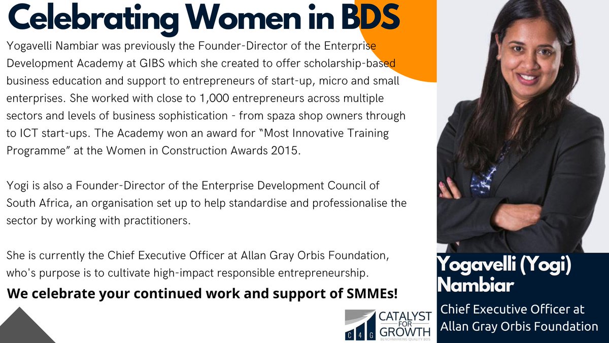 C4G is celebrating women in the SMME support space this August. Meet Yogavelli Nambiar. <a href="/yogi_nambiar/">Yogavelli Nambiar</a>   #womensmonth2020 #smallbusinesssupport