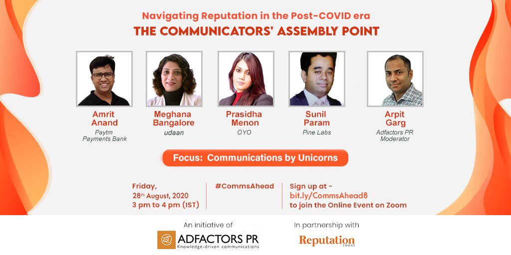 Happy to invite you for an interesting session with Unicorns today at 3.00pm. Do join! bit.ly/CommsAhead8