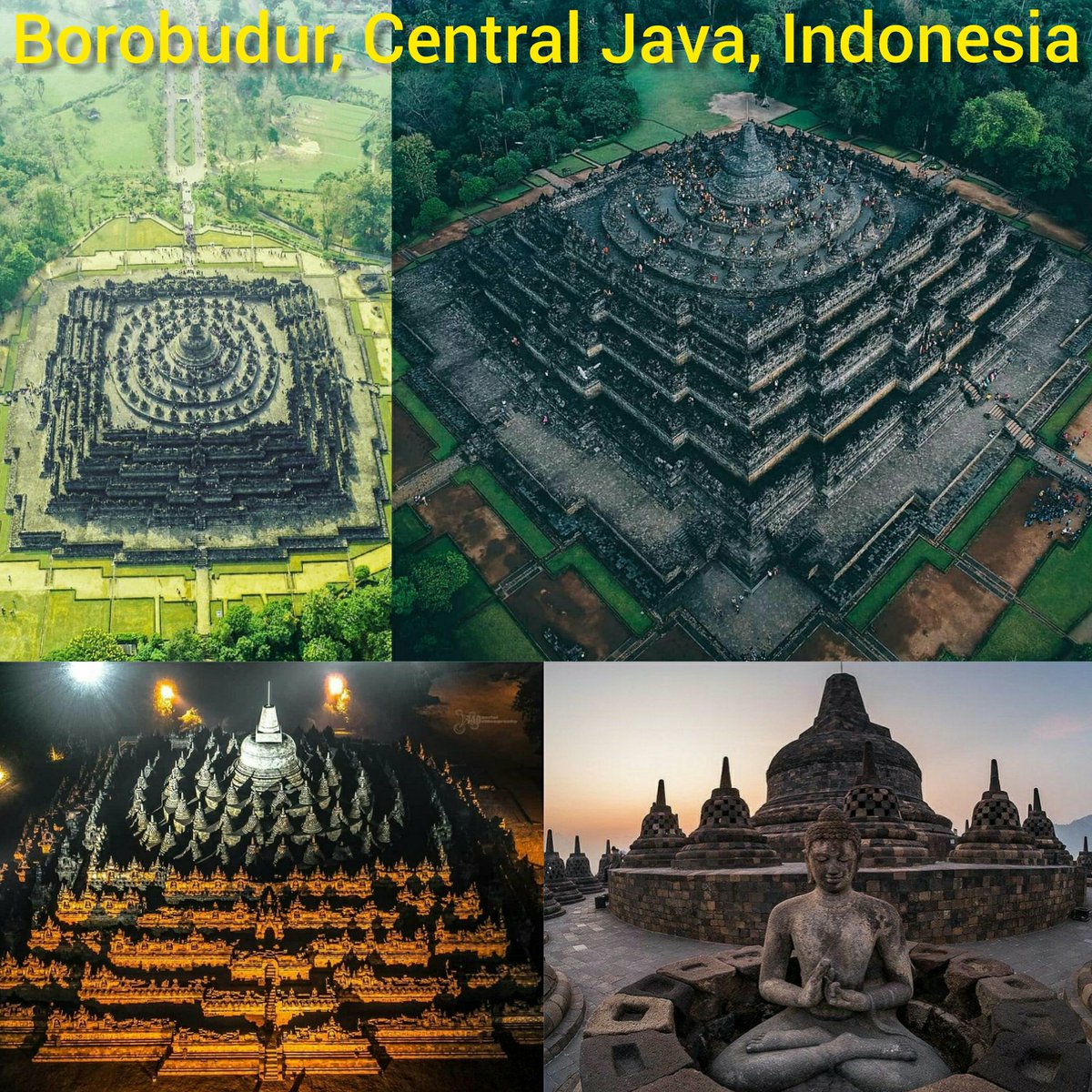 5) #Borobudur, central Java, Indonesia is a Buddhist stupa in the Mahayana tradition and it is the largest Buddhist monument in the world. It was Built in the 9th CE during the reign of the 'Sailendra Dynasty' and was heavily influenced by the ancient indian 'Gupta' era art.