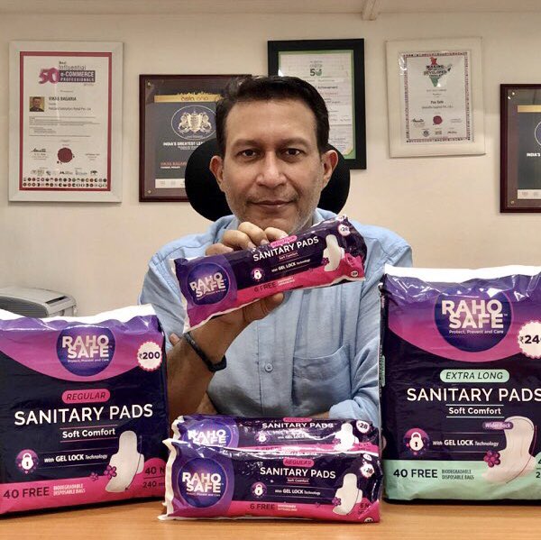 vikkivik's tweet photo. Here we are with our @RahoSafeIn Sanitary Pads @ Rs 4.60 per pad including a disposable bag. Connect for all your CSR needs at bulk rates. 
#menstrualhygiene #periodleave #letstalkperiod #ownthered #Bleedyourway https://t.co/auk6trXS6l