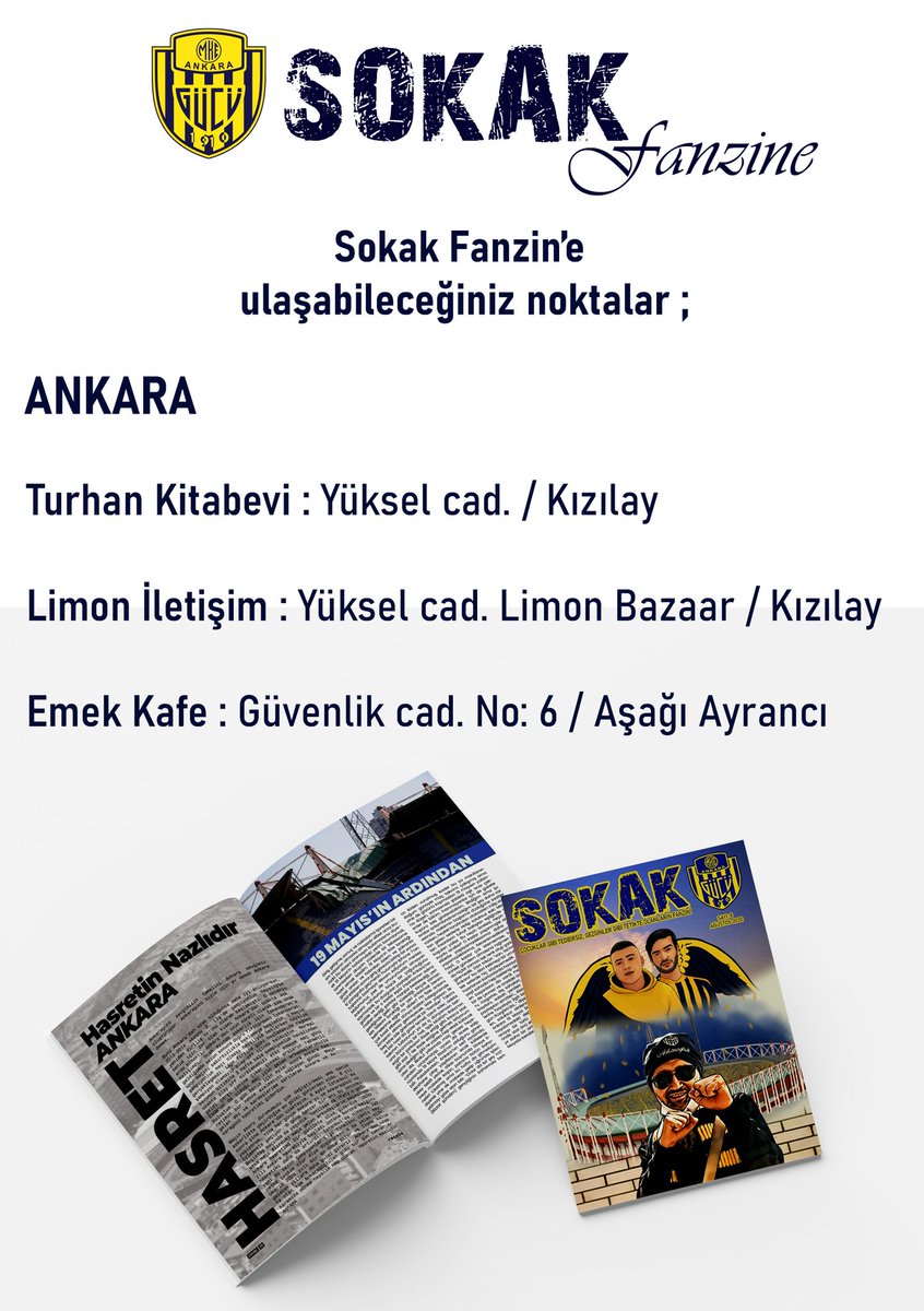 Çocuklar gibi tedbirsiz, gezginler gibi tetikte olanların fanzini, Sokak Fanzin 8. sayısı ile yayında !.. 

#Ankaragücü #Sokak #fanzin