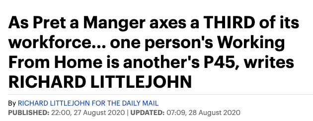 AdamBienkov's tweet photo. Amazing admission buried at the bottom of this Richard Littlejohn column in the Daily Mail, berating people for working from home. https://t.co/HilmehESPF
