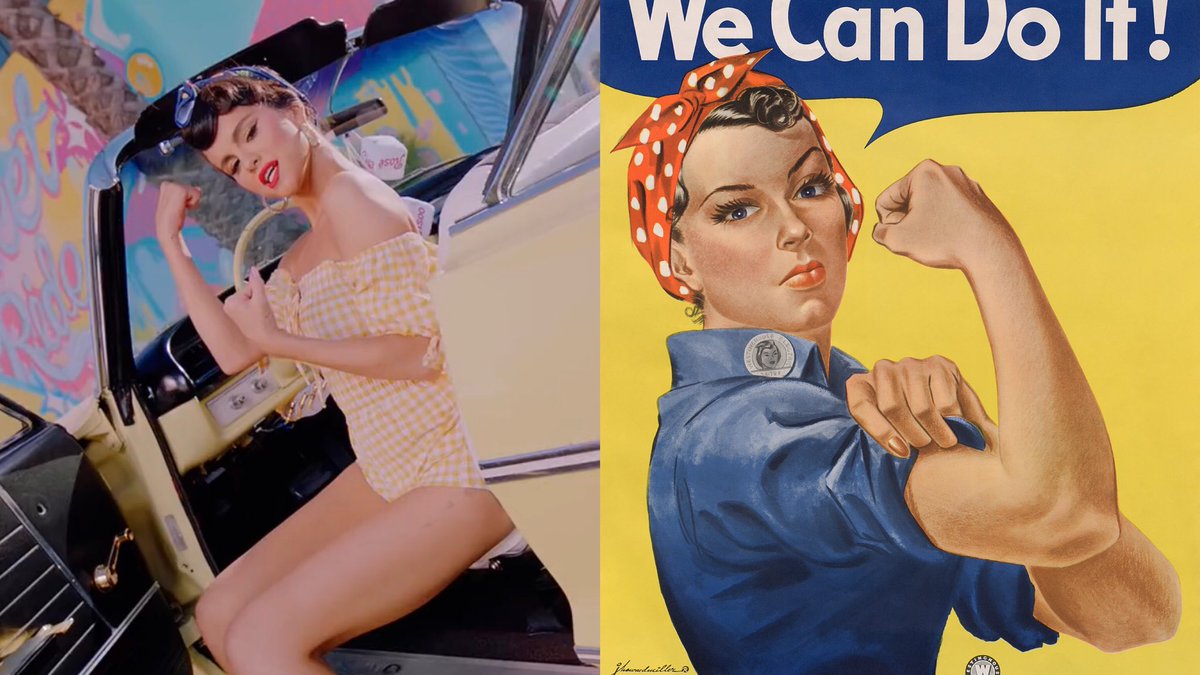 @SelenaGomez. music video with. channeled Rosie the Riveter, from the "...