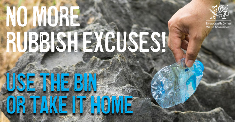 Wales is beautiful, let’s keep it that way. There is no excuse for littering. Some places you visit may not have bins, or bins may be full, be prepared to take your litter home. #LoveYourLocalArea