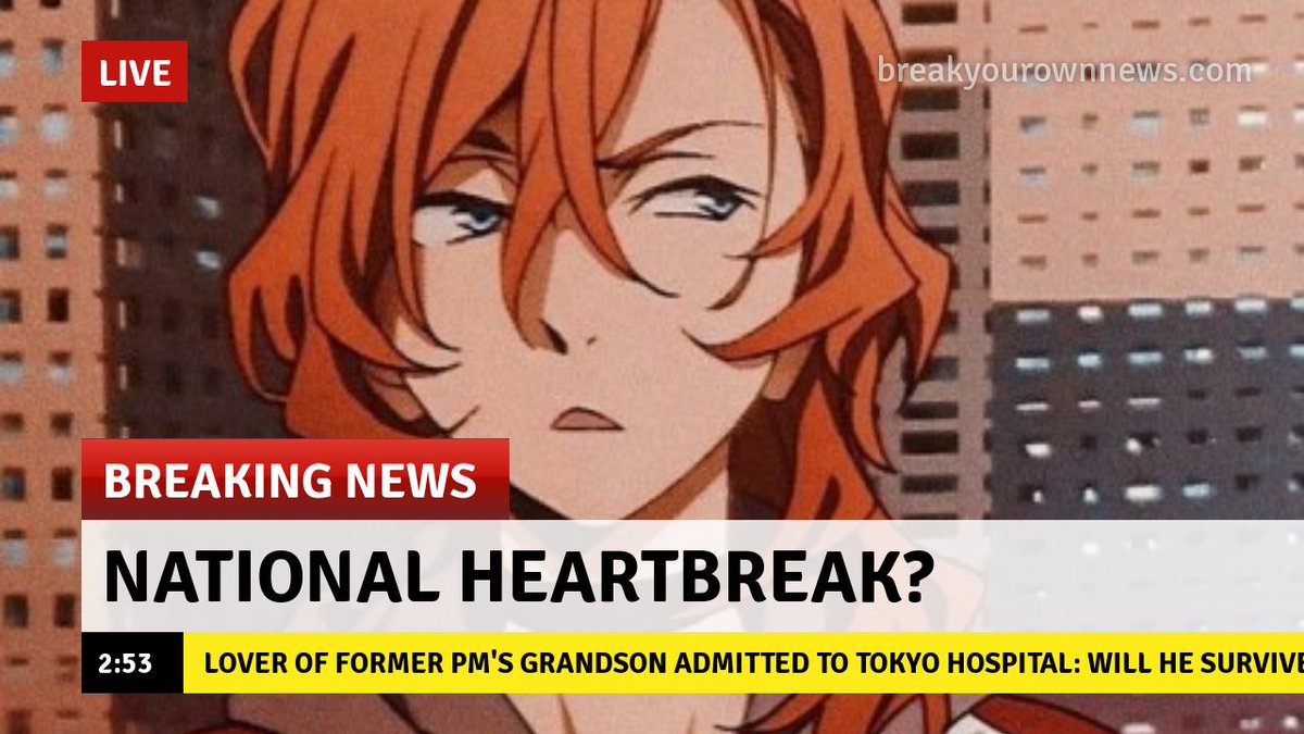 him kissing someone /else/, Chuuya thought the rest of it wouldn't feel like a /big deal./And yes, Chuuya /would/ rather be dealing with this, than see Dazai with someone else. But...His eyes slip down to the headline, and his stomach sinks.He didn't think about /that./