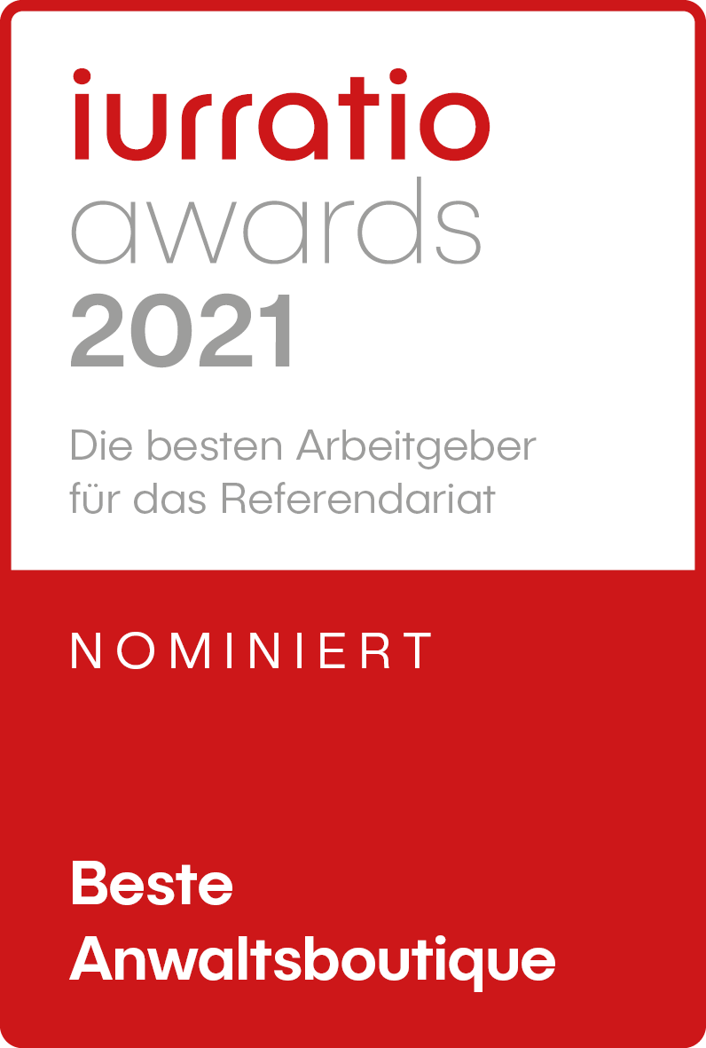 Wir freuen uns sehr, im Rahmen der #iurratio jobs awards 2021 für »Die besten Arbeitgeber für das Referendariat« in der Kategorie »Beste Anwaltsboutique« nominiert zu sein.

iurratio.de/ref50/nominier…

#nominiert #awards #Arbeitgeber #Referendariat #Arbeitsrecht