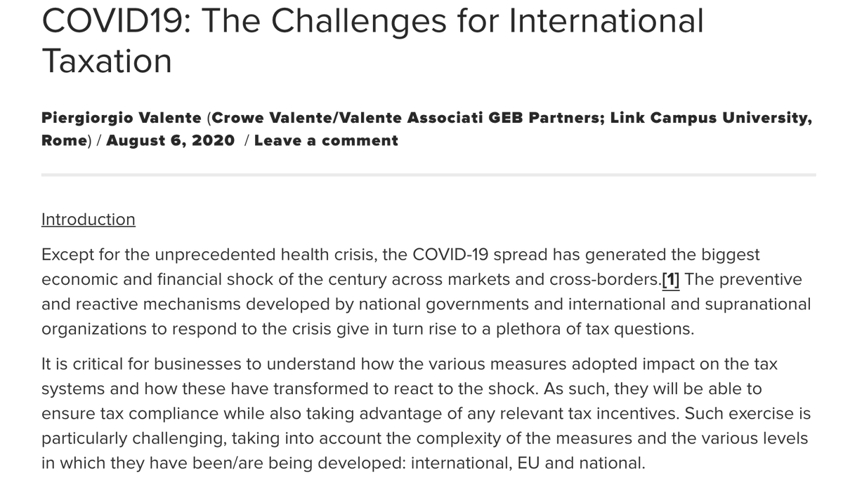 Crowe_Valente's tweet photo. #COVID19: The Challenges for #InternationalTaxation
Read: https://t.co/FBragNEfPo
Except for the unprecedented health crisis, the COVID-19 spread has generated the biggest economic and financial... #gebpartners #piergiorgiovalente #WoltersKluwer #Kluwer
#crowevalente #wearecrowe https://t.co/jdVwn41rID