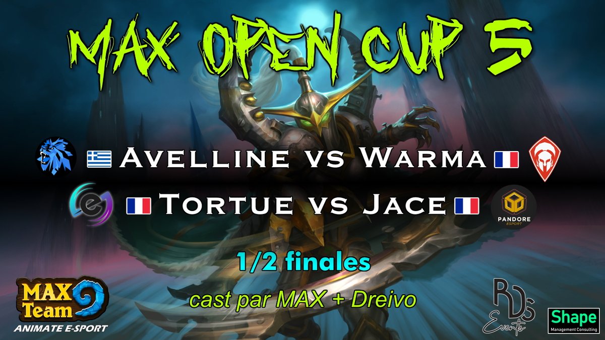 MAXTeamEsport's tweet photo. 🎥 #StreamON
📣 1/2 finales de la #MAXOpenCup5 📣
Ça démarre NOW sur la #MAXTV :
⚔️ @AvellineHS vs @Warma_HS
⚔️ @TortueHS vs @Jace_hs
avec @MAX_HSfr et @DreivoHS au cast. Venez viiiiiiite !
#KOTH #HearthStone #AnimonslEsport
https://t.co/327K8KUvzh https://t.co/Ap4hYhjaNt