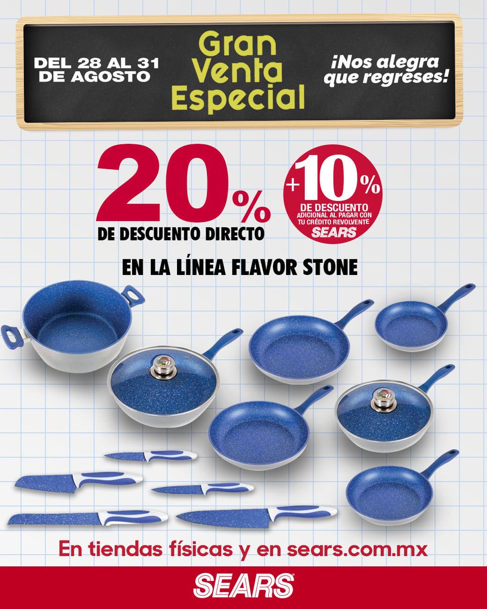 bebida electrodo Duplicación Sears México on Twitter: "#FlavorStone tiene esta hermosa batería que no debe faltar en tu cocina. Da clic y llévatela ✨👉 https://t.co/AvQKbtwrTc Vigencia del 28 al 31 de Agosto del 2020. Consulta bebida electrodo Duplicación Sears México on Twitter: "#FlavorStone tiene esta hermosa batería que no debe faltar en tu cocina. Da clic y llévatela ✨👉 https://t.co/AvQKbtwrTc Vigencia del 28 al 31 de Agosto del 2020. Consulta