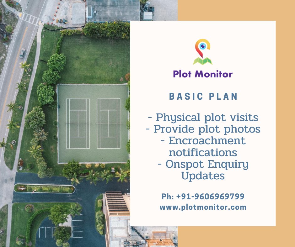 plotmonitor's tweet photo. These days when you don't have time to keep visiting your plot - Plot Maintenance and monitoring is very important!

Our subscription plan for Plot starts at INR 2,999/- &amp; for Apartments starts at INR 999/- “ do visit https://t.co/Kf9JL2gstJ for more details.

Ph: +91-9606969799 https://t.co/UFd7K0sdSv
