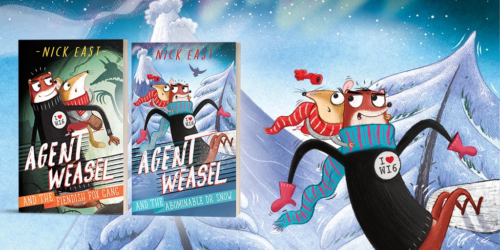 No.25  #LibraryTop50 Nick East  @EastyNick started out as a museum & exhibition designer, creating adventures for children. He's creator of the Agent Weasel series and his illustrations continue that sense of adventure with dramatic perspectives and lighting  https://cargocollective.com 