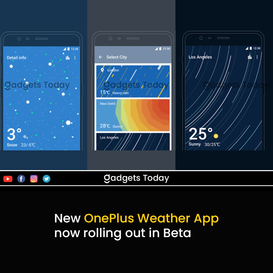 thegadgetstoday's tweet image. New OnePlus Weather App now rolling out in Beta

#oneplusindia #oneplusweather #oneplusglobal #oneplusweatherapp