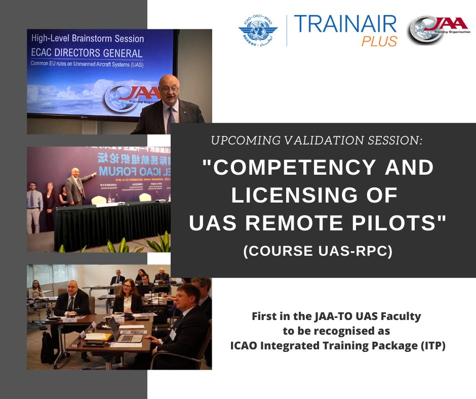 EuroUSC_Italia's tweet photo. Upcoming validation session of the JAA TO course Competency and Licensing of #UAS #RemotePilots (European Categories) to verify compliance with ICAO requirements.
Filippo Tomasello and Costantino Senatore will be the instructors of the course.
@jaato_news @icao @euro_uscit_FTom https://t.co/C3aBWiYBEP