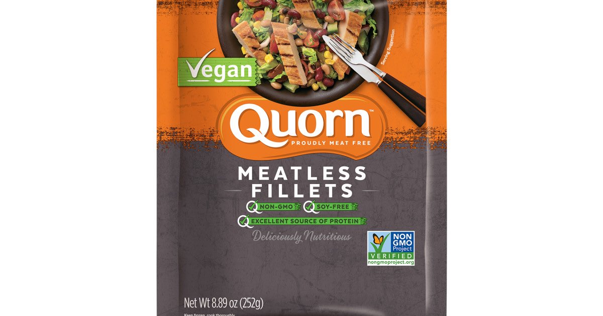 Brand: Quorn- They have a lot of meatless options but they’re not ALL v3g4n but these two are!Meatless Pieces - 120cals per servingMeatless Vegan Fillets - 70cals per serving