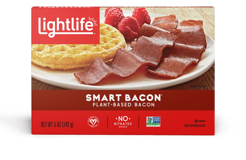 Brand: Lightlife- okay so I actually LOVE this brand and so many of their stuff is low cal and good so they have two tweets in this threadSmart Bacon - 20cals per stripSmart Dogs - 60cals per linkGimme Lean Sausage - 60cals per 2ozSmart Ground Original - 80cals per 2oz