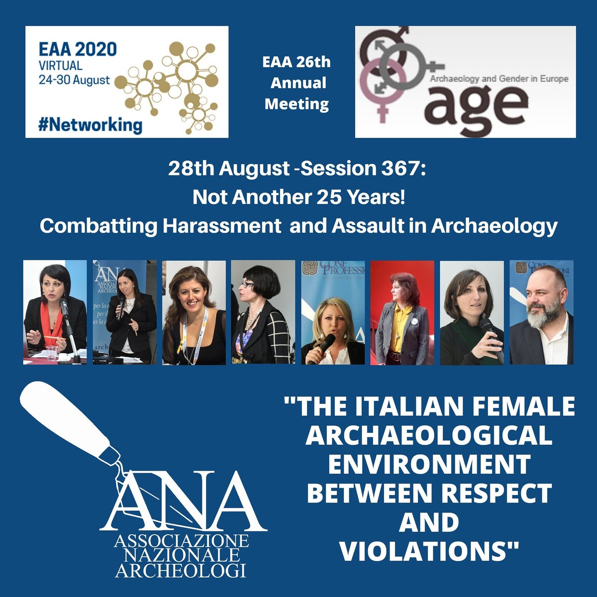 Archeologi's tweet photo. #EEAVIRTUAL2020
We're ready for today session n.367
Thanks to AGE working group of @archaeologyEAA
We will talk about women and archeology in italy by presenting our latest support project https://t.co/Ia6nWGGXGW