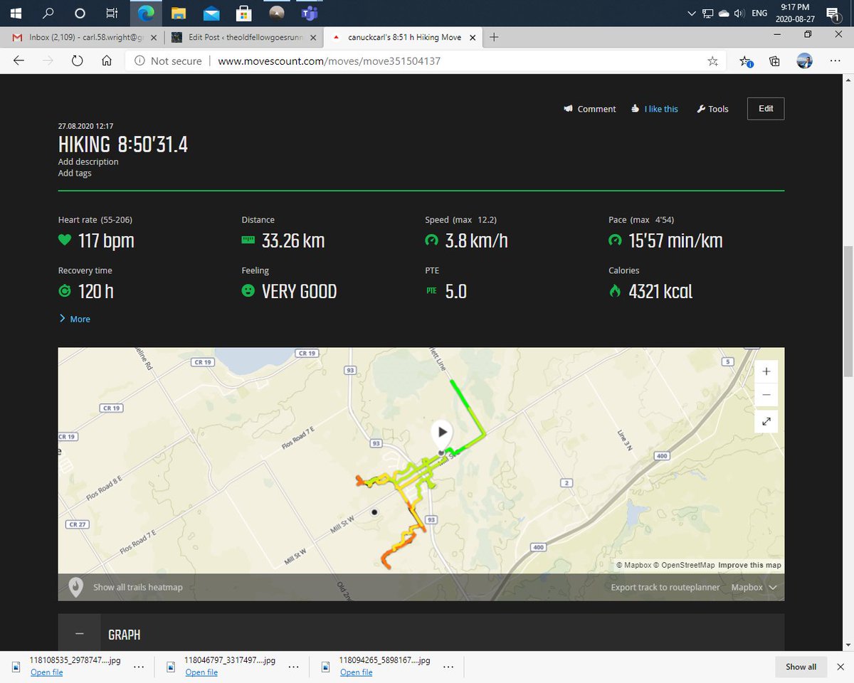  #GVRAT1000k day 119.  #ThisWillBeAThread In Canada you know the summer is short. It particularly hits home when 2 weeks into this virtual race in May, I was running in late spring snowstorms & 5 days before the end the leaves are changing. How will I explain to people what I did?