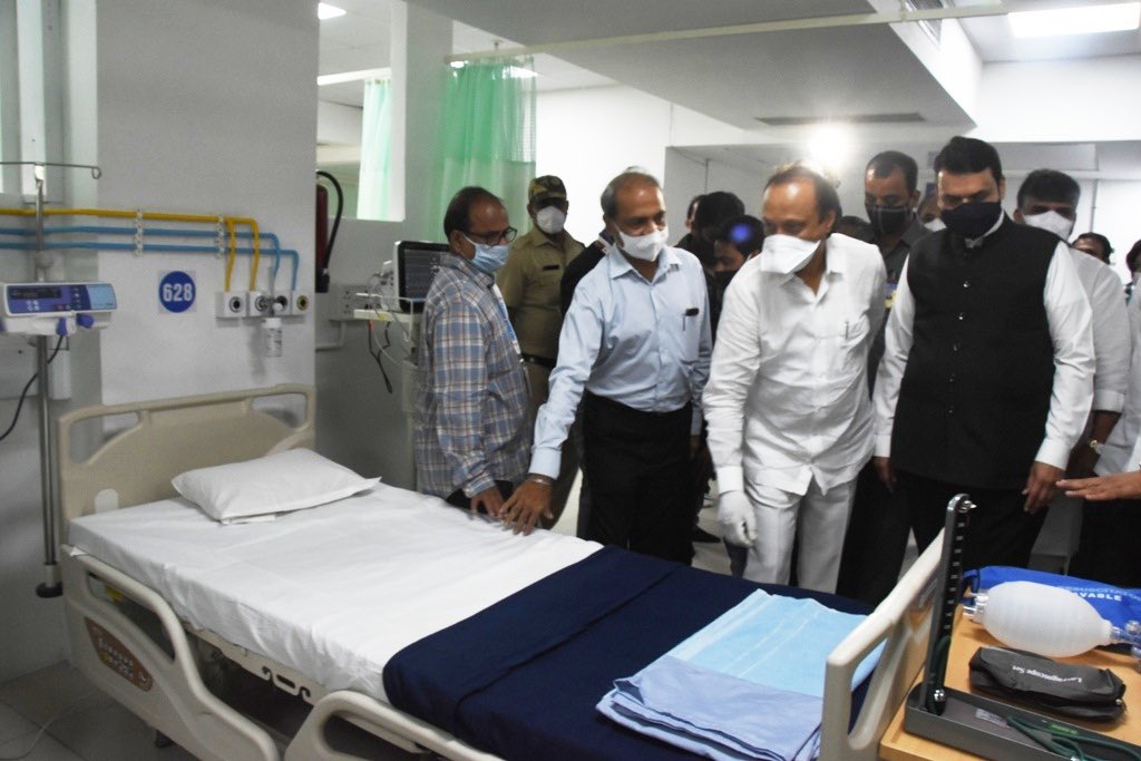 AjitPawarSpeaks's tweet photo. Assuring that there would be no shortage of beds for the people of Pune, inaugurated Pune Municipal Corporation’s Covid-19 hospital in Baner today. https://t.co/JSz2B6RPLS
