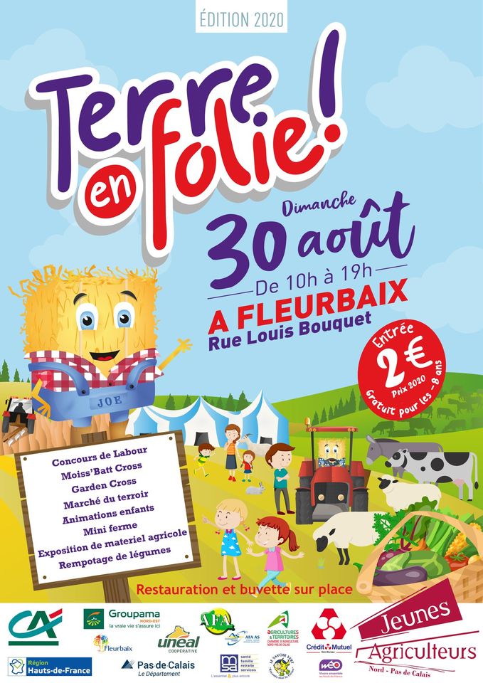 Retrouvez-nous sur #TerreEnFolie à Fleurbaix ce dimanche sur le stand de <a href="/UnealCoop/">Uneal - Coopérative</a>. Toutes les mesures sanitaires seront mises en place pour vous accueillir dans les meilleures conditions 😷🧴
cc <a href="/JANPdC/">Jeunes Agriculteurs Nord-Pas-de-Calais</a> <a href="/JAHautsdeFrance/">JA Hauts-de-France</a>
