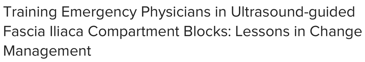 👉🏽 bit.ly/3jn7hHb

I learned a lot. The barriers to ED faculty changing practice were high despite:
—A 3 station training
—An Epic hip fracture order set 
—Evidenced based literature 
—Packs containing all materials
—Nursing, Ortho, Anes, Pharmacy all in