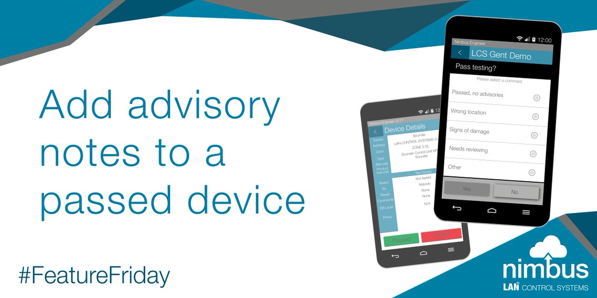 By adding advisory notes to a passed device, Engineers can plan for work that may need doing before the next service. #FeatureFriday