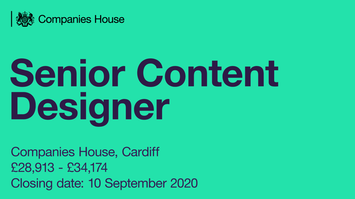 We're looking for a Senior Content Designer to join our digital team for a fixed term contract.

If you're interested in helping to design and deliver quality services to our users, apply now » bit.ly/SeniorContentD…