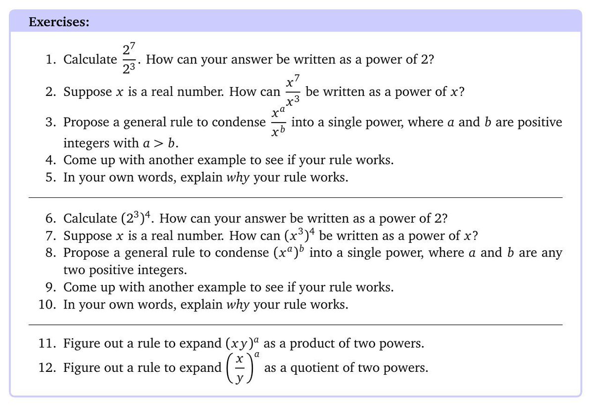 Goal for this year in College Algebra:  #EndSimplifyI want to be transparent about what students should do. Expand, contract, write without negative exponents, write WITH negative exponents. "Simplify" is subjective and overloaded.Materials I'm working on attached.