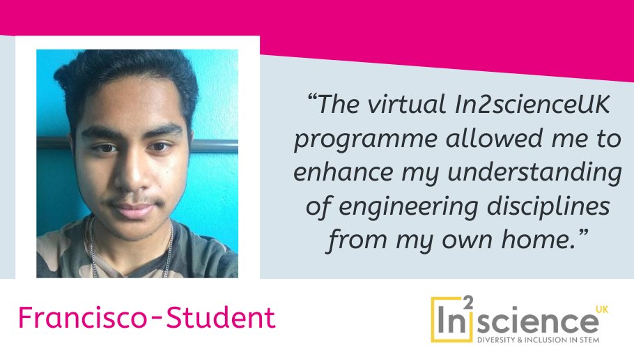 in2scienceUK's tweet image. Thank you, Francisco, a student on this year&apos;s Virtual Placement Programme. #getin2science