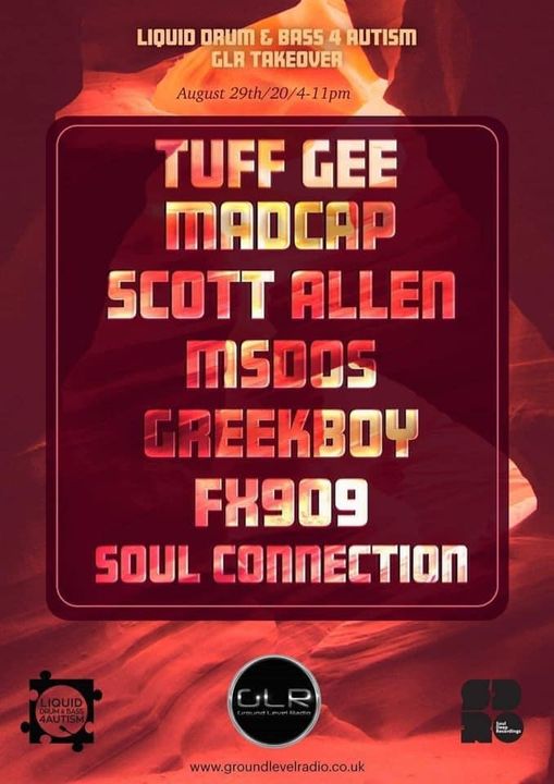 Liquid Drum &amp; Bass 4 Autism is proud to announce that we’ll be taking over the airwaves at Ground Level Radio. Please tune in this Saturday, from 16:00-23:00 (GMT), to check out the show.
Tune in:
groundlevelradio.co.uk
Purchase Album or Donate:
liquiddnb4autism.org