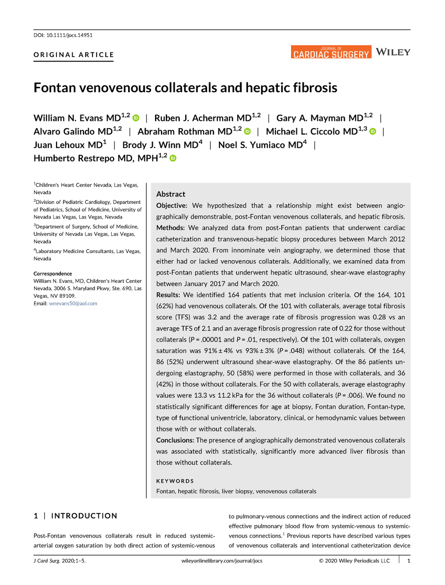 CHC_Nevada's tweet photo. Children’s Heart Center Nevada is among the top Fontan research centers in the United States. We are the first to report the findings in these two recent publications. Other congenital heart centers now refer to our research for their own studies and publications. ❤️ https://t.co/gm8gBk8m5d