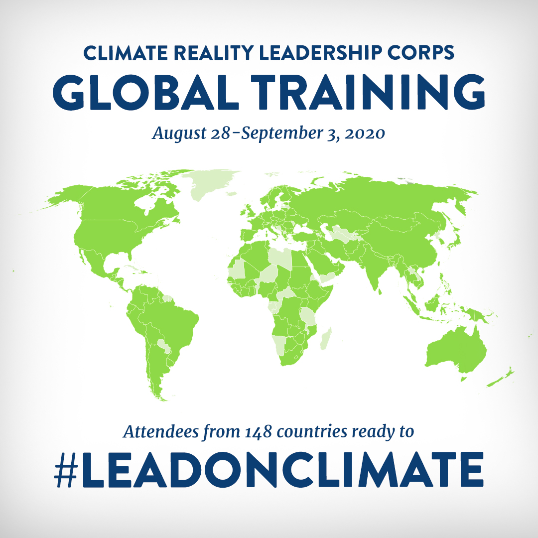 Climate Reality (@climatereality) on Twitter photo It’s clear we need urgent climate action now. Today, attendees from 148 countries around the world are gathering together online to participate in our second virtual Climate Reality Leadership Corps Global Training! It’s clear we need urgent climate action now. Today, attendees from 148 countries around the world are gathering together online to participate in our second virtual Climate Reality Leadership Corps Global Training!